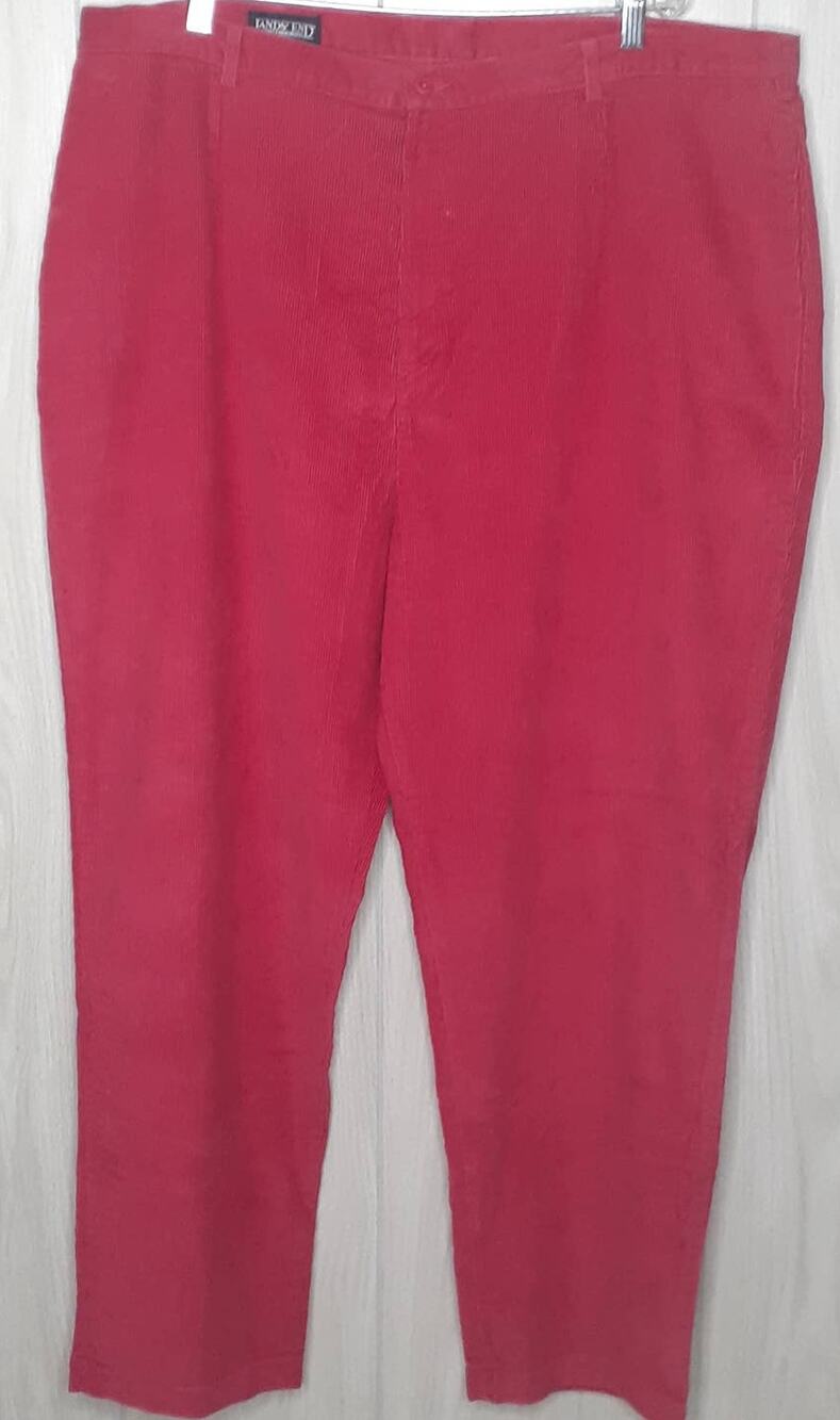 Ladies Lands' End Classic Corduroy Pant Reddish Pink Pant Size 24W NWT